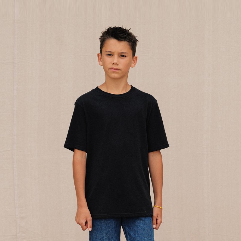 Youth Apex Short Sleeve Crew on model